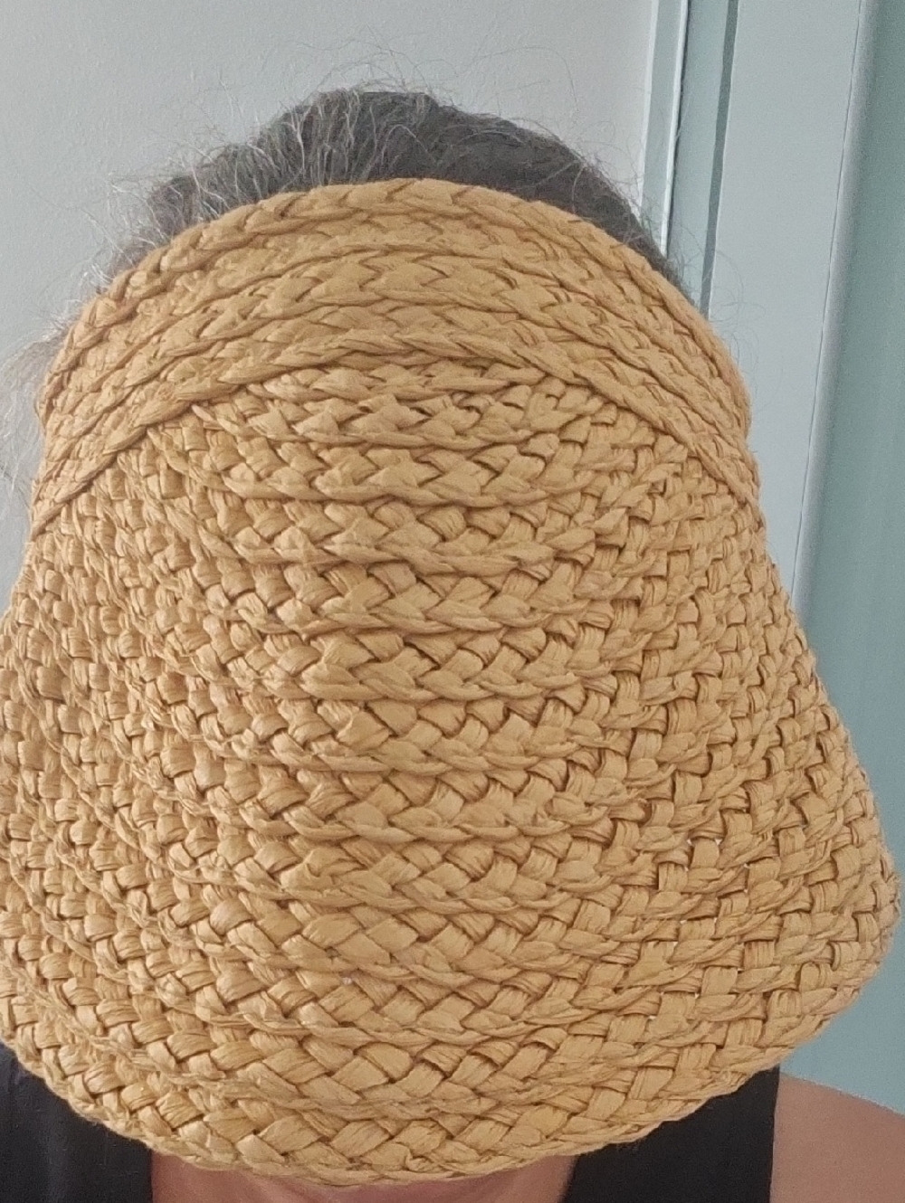 Braided Straw Visor in Mustard Yellow